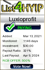 LUXIO PROFIT LTD details image on List 4 Hyip
