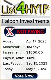 Falcon Investments details image on List 4 Hyip