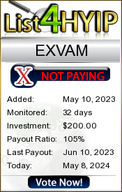 EXVAM details image on List 4 Hyip